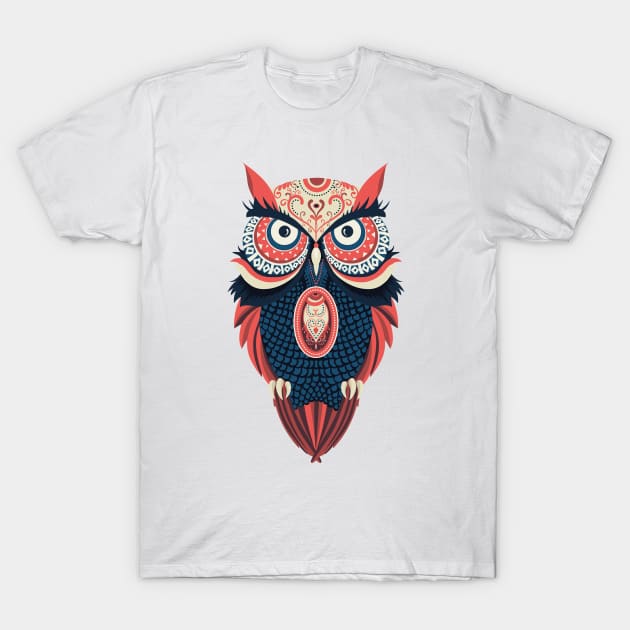 Wise Tribal Owl T-Shirt by madeinchorley